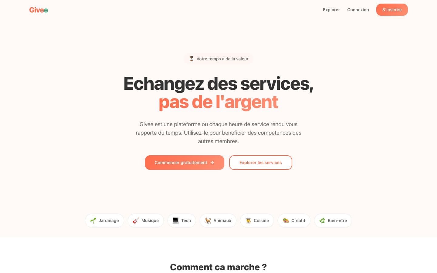 Givee — Plateforme d'échange de services entre particuliers