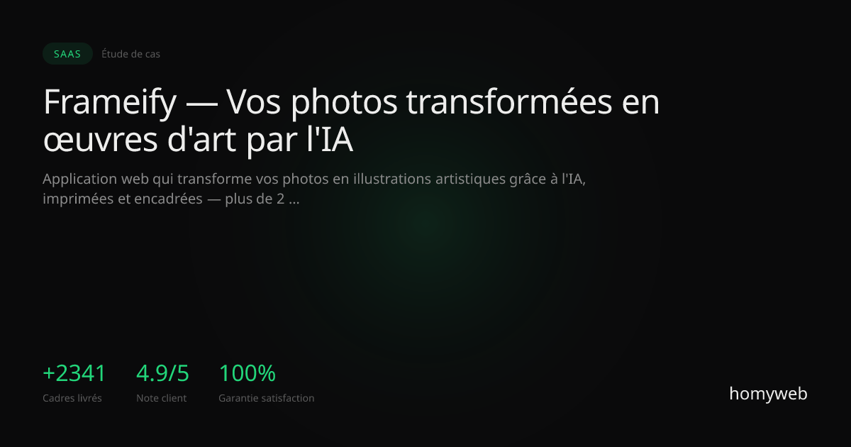 Frameify — Vos photos transformées en œuvres d'art par l'IA — Étude de ...